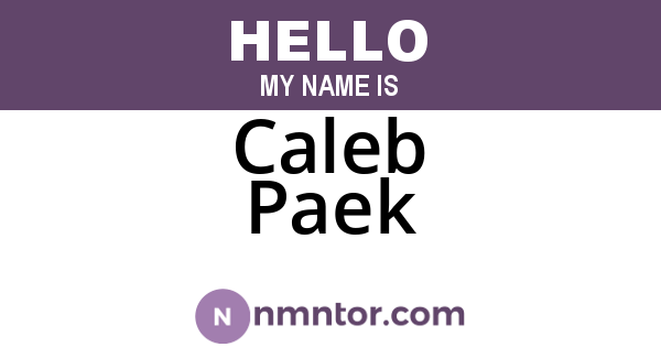 Caleb Paek