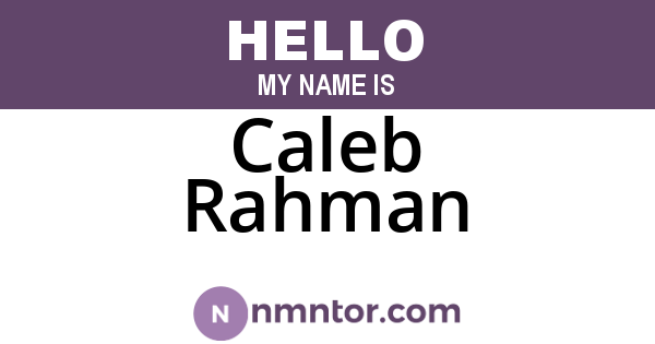 Caleb Rahman