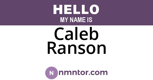 Caleb Ranson