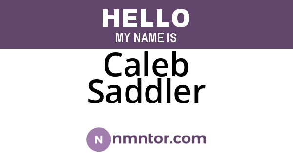 Caleb Saddler