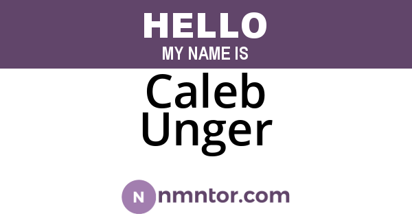 Caleb Unger