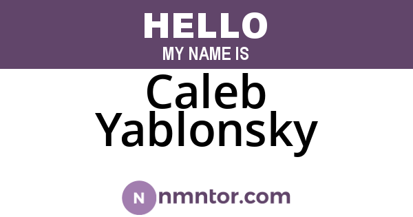 Caleb Yablonsky
