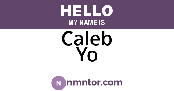 Caleb Yo