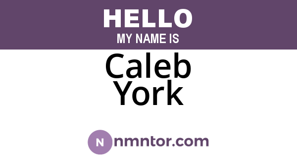 Caleb York