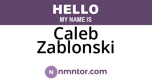 Caleb Zablonski