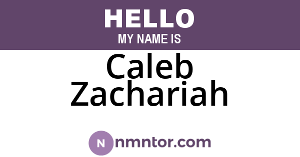 Caleb Zachariah