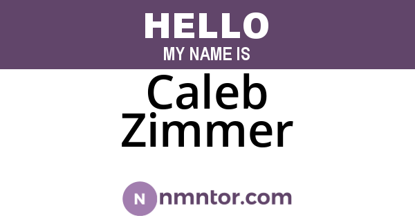Caleb Zimmer
