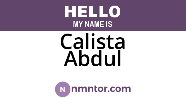 Calista Abdul