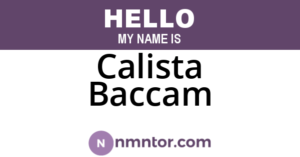 Calista Baccam