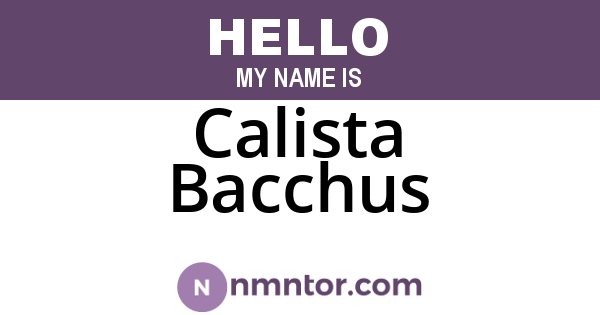 Calista Bacchus