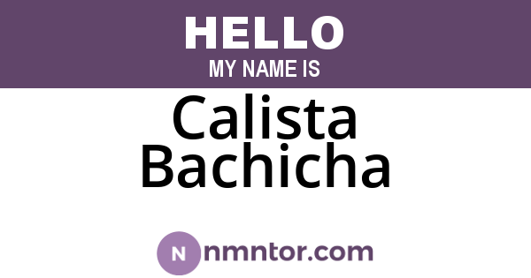 Calista Bachicha
