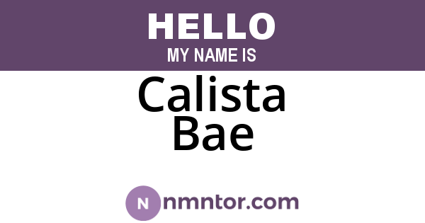 Calista Bae
