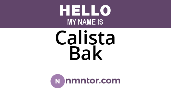 Calista Bak
