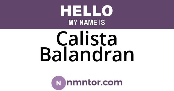 Calista Balandran