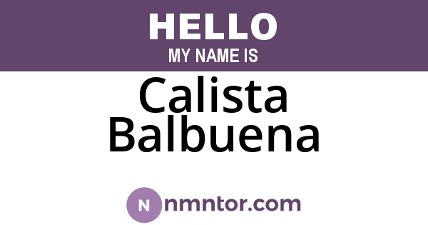 Calista Balbuena