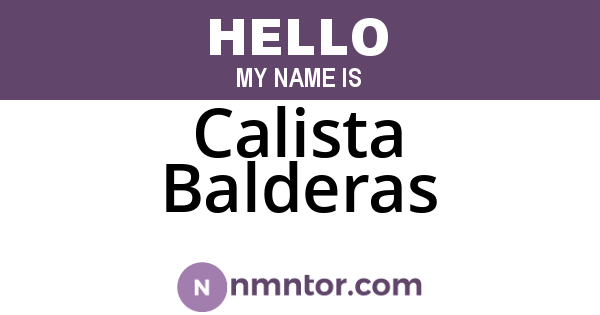 Calista Balderas