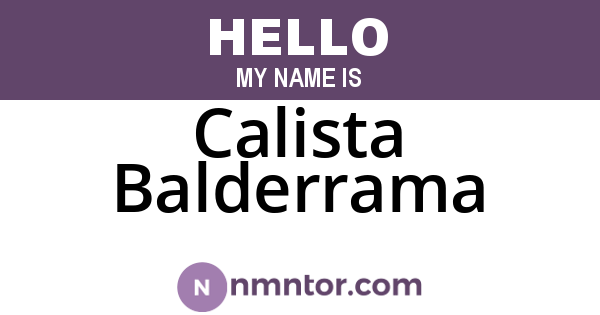 Calista Balderrama