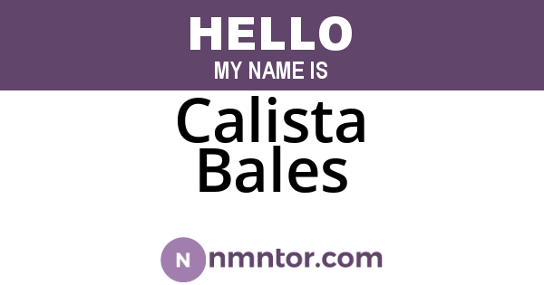 Calista Bales