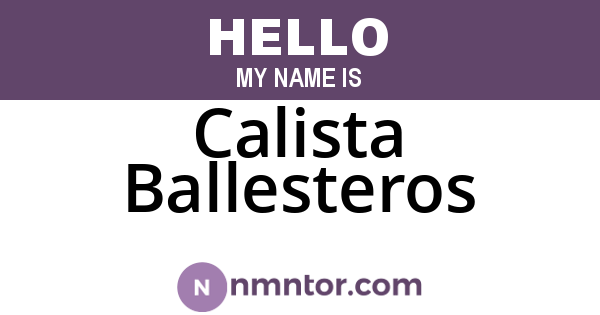 Calista Ballesteros