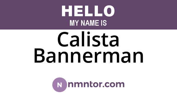 Calista Bannerman