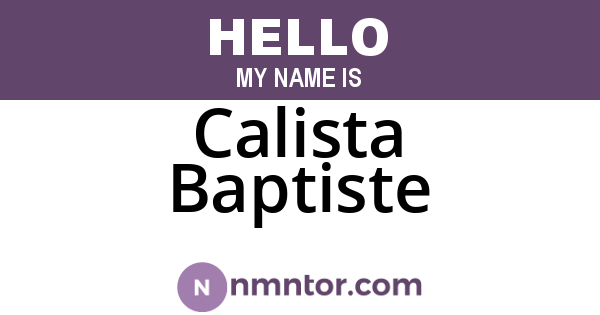Calista Baptiste