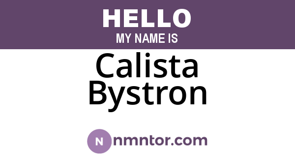 Calista Bystron
