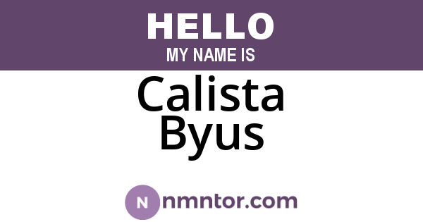 Calista Byus