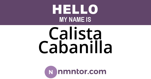 Calista Cabanilla