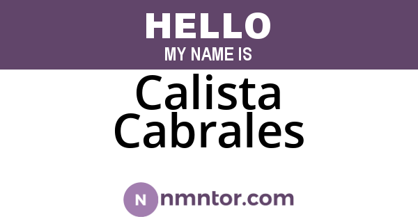 Calista Cabrales