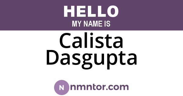 Calista Dasgupta