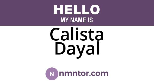 Calista Dayal