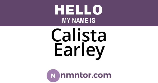Calista Earley