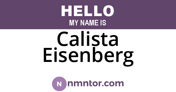 Calista Eisenberg