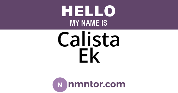Calista Ek