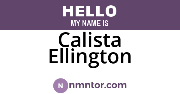 Calista Ellington