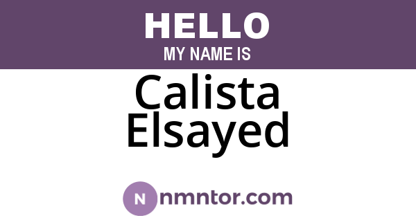 Calista Elsayed