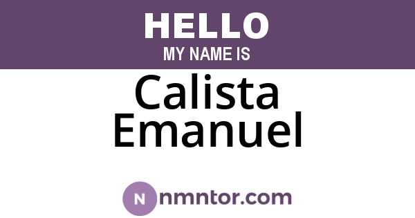 Calista Emanuel
