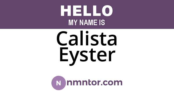 Calista Eyster