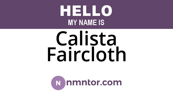 Calista Faircloth