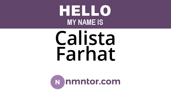 Calista Farhat