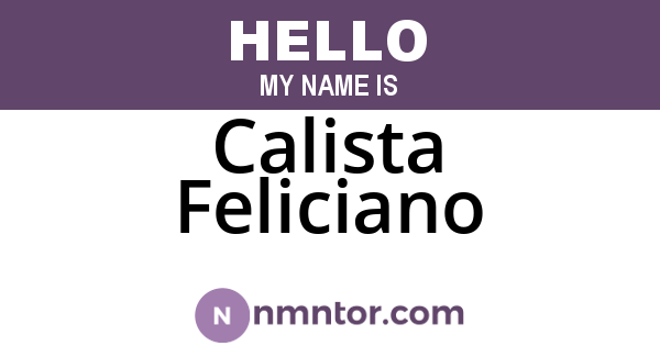 Calista Feliciano