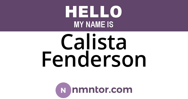 Calista Fenderson