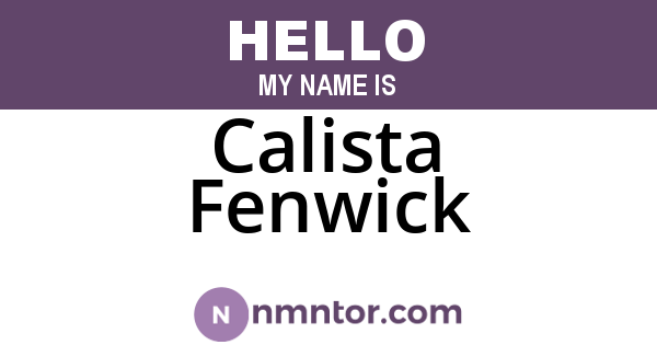 Calista Fenwick