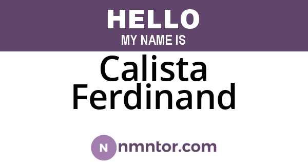Calista Ferdinand
