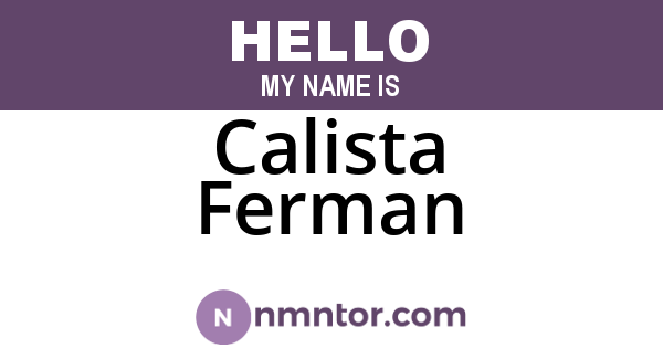 Calista Ferman