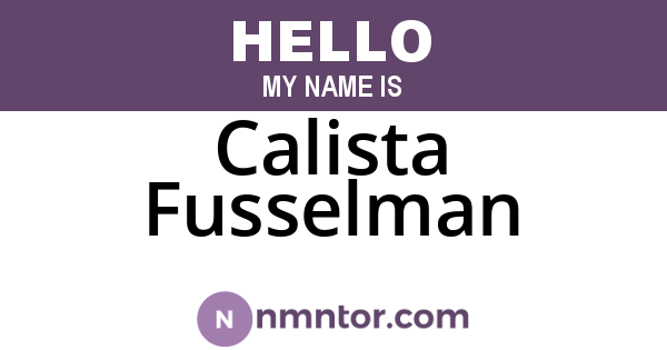 Calista Fusselman