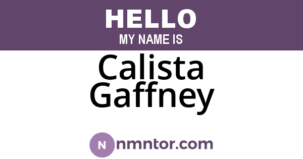 Calista Gaffney