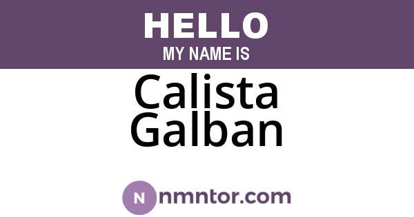 Calista Galban