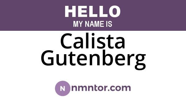 Calista Gutenberg