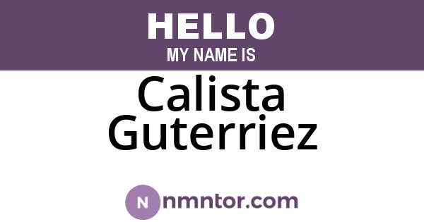 Calista Guterriez